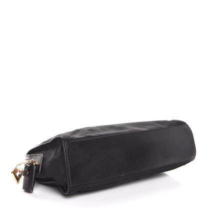 Prada Tessuto Nylon Soft Calfskin Shoulder Bag Black 4 of 7