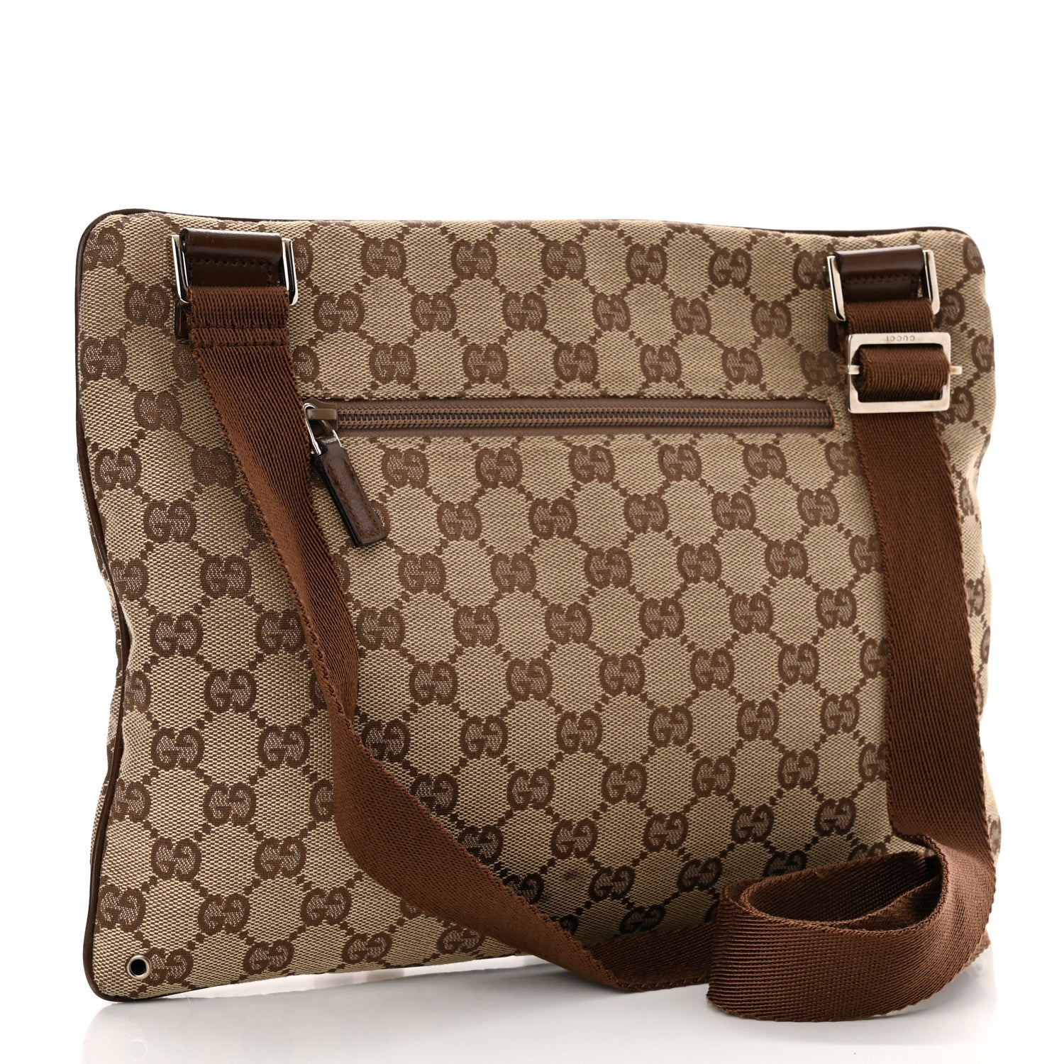 Gucci Monogram Flat Messenger Bag Dark Brown 3 of 11