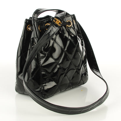 Chanel Patent Mini Drawstring Shoulder Bag Black 3 of 8