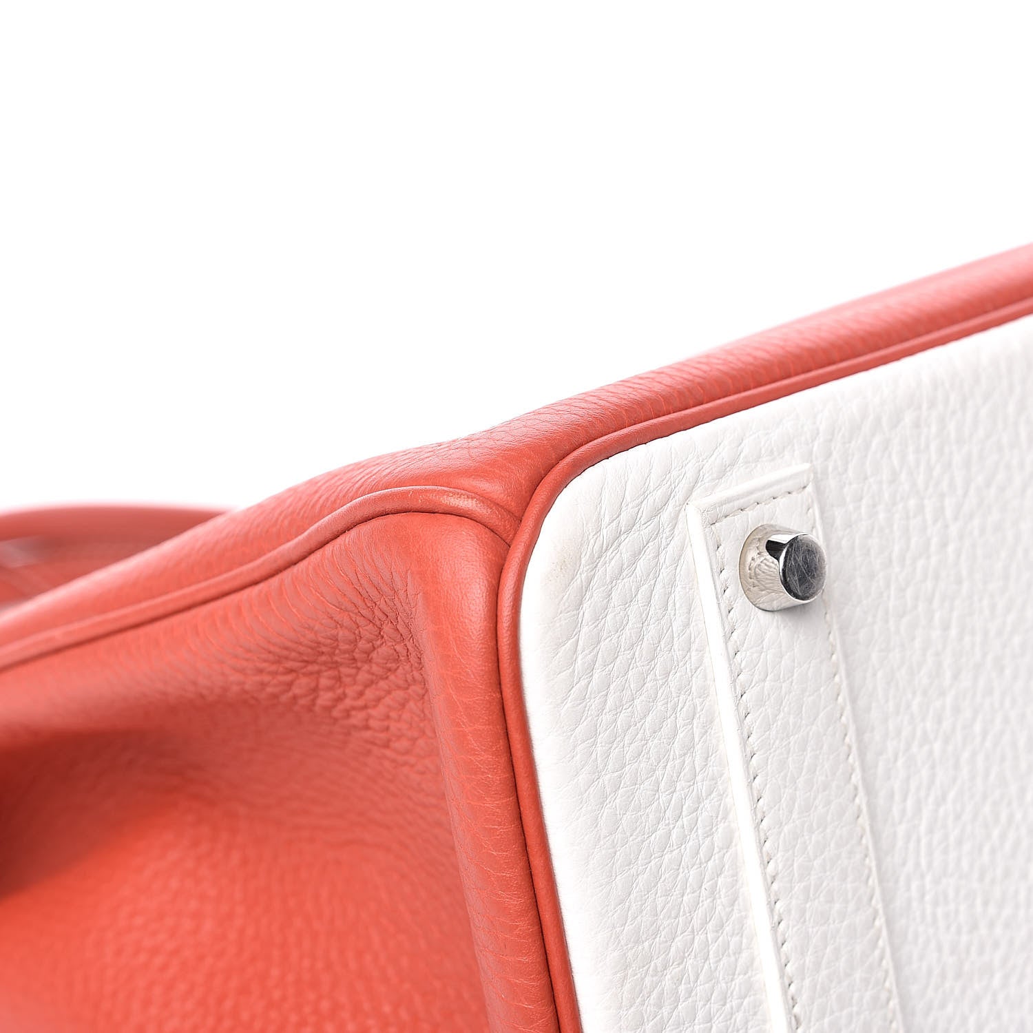Hermes Togo Casaque Birkin 40 Sanguine White 26 of 31