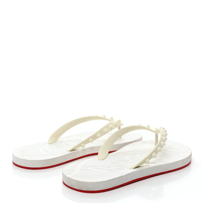 Christian Louboutin Rubber Spike Loubi Donna Flip Flop 38 White 4 of 7