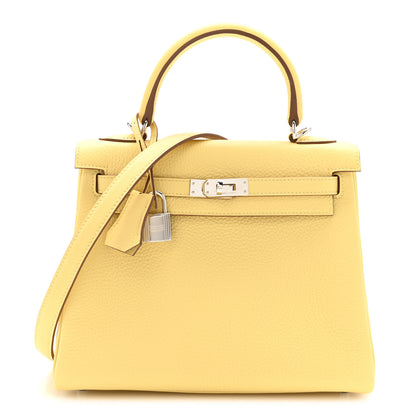 Hermes Togo Kelly Retourne 25 Jaune Poussin 1 of 11