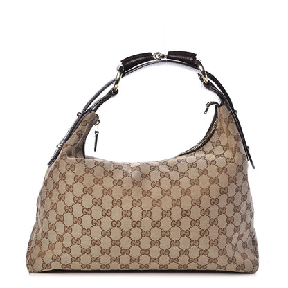 Gucci Monogram Medium Horsebit Chain Hobo Dark Brown 1 of 14
