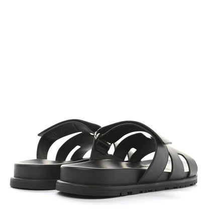 Hermes Calfskin Mens Chypre Sandals 44 Black 4 of 10
