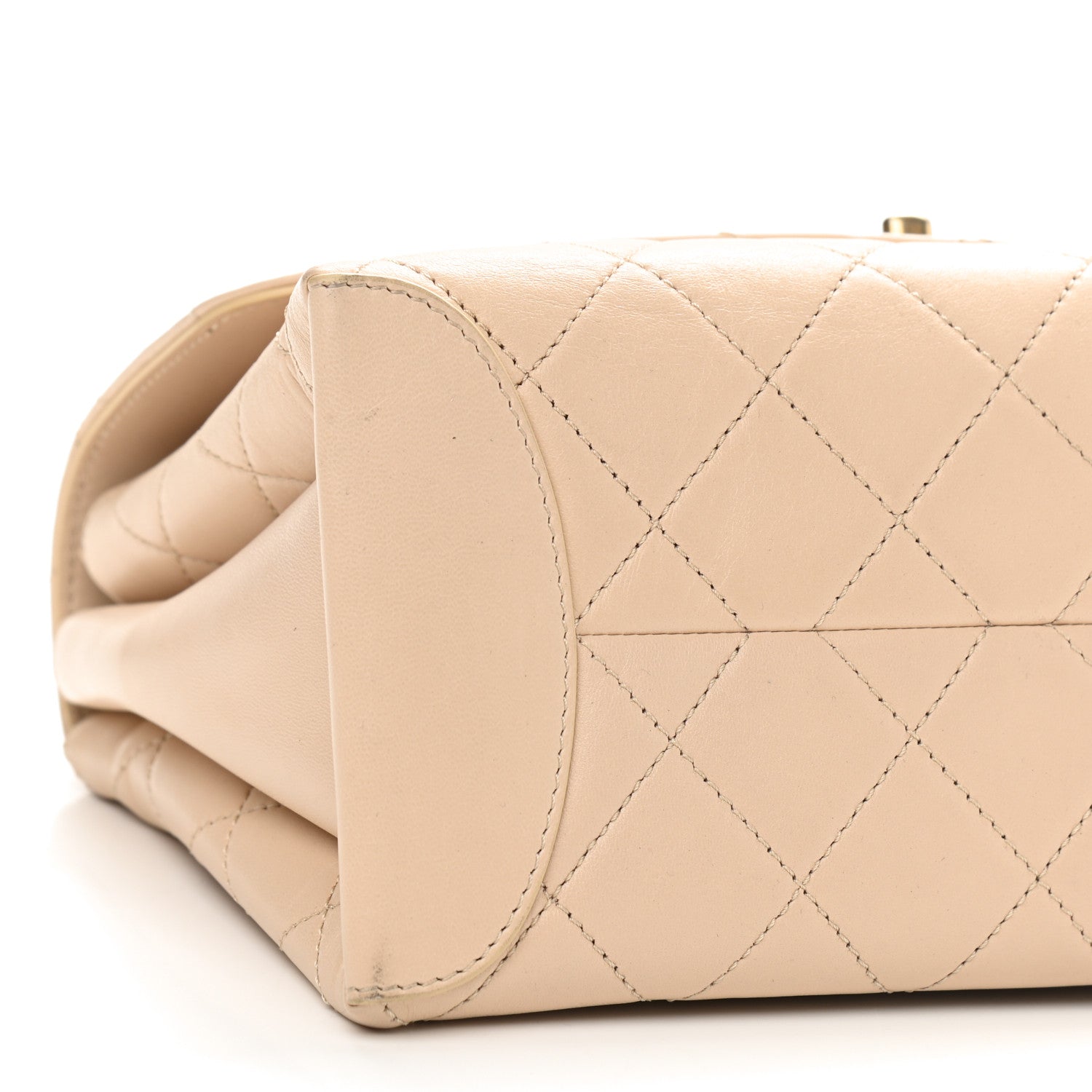 Chanel Lambskin Quilted Large Trendy Spirit Top Handle Bag Beige 8 of 10