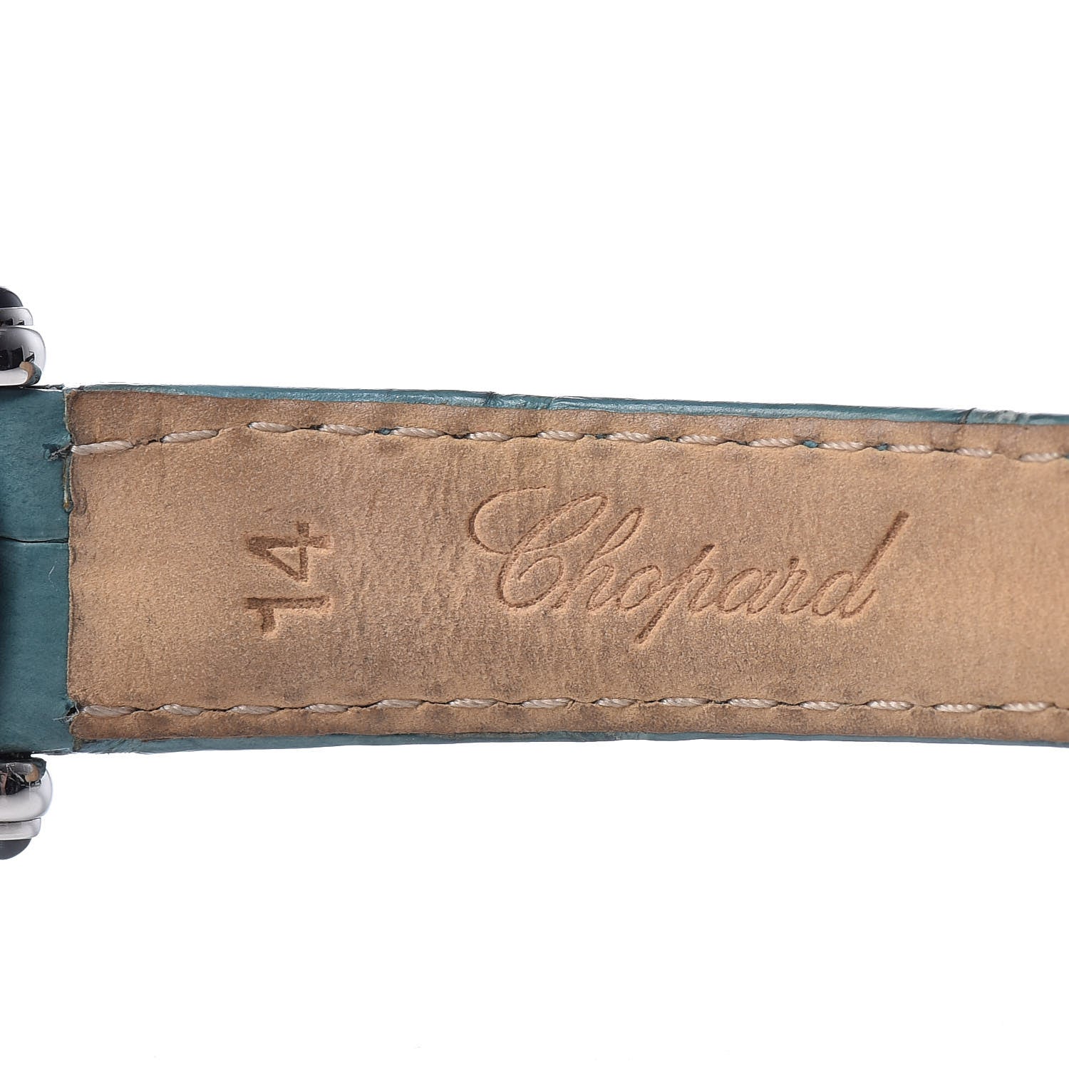 Chopard Stainless Steel Alligator Diamond Blue Sapphire Blue Mother of Pearl 26mm Happy Sport Star Quartz Watch 7 of 9