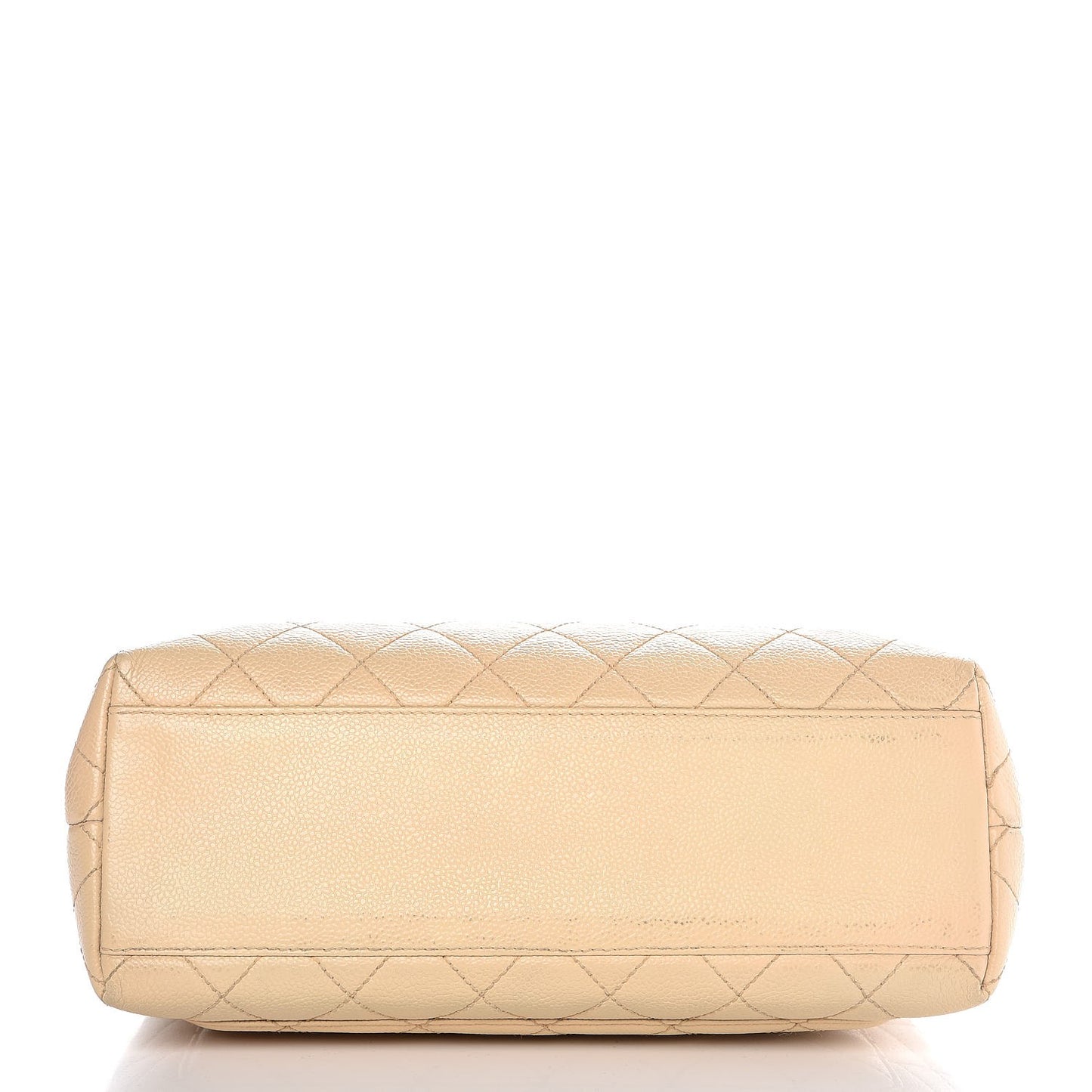 Caviar Quilted Jumbo Kelly Flap Beige Clair