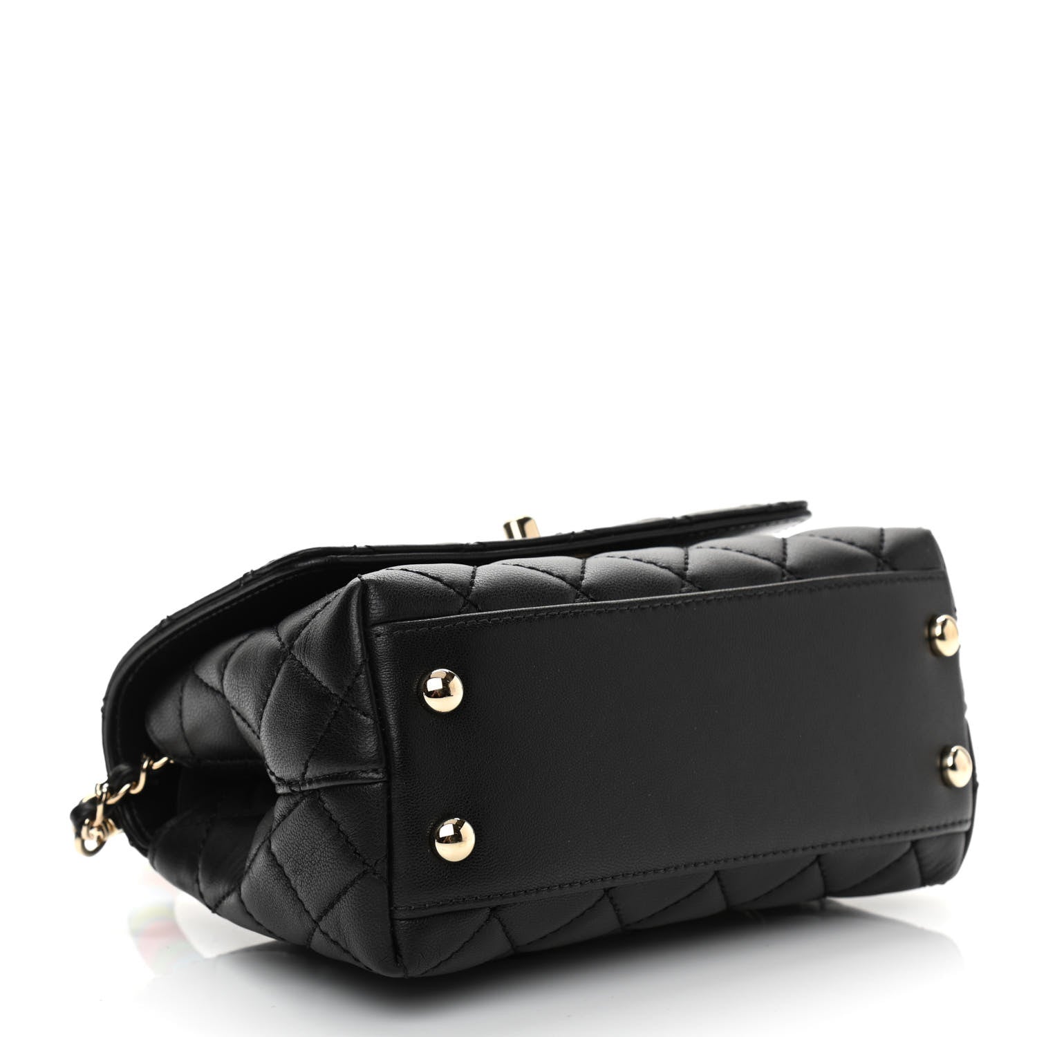 Chanel Goatskin Quilted Rainbow Extra Mini Coco Handle Flap Black 4 of 11