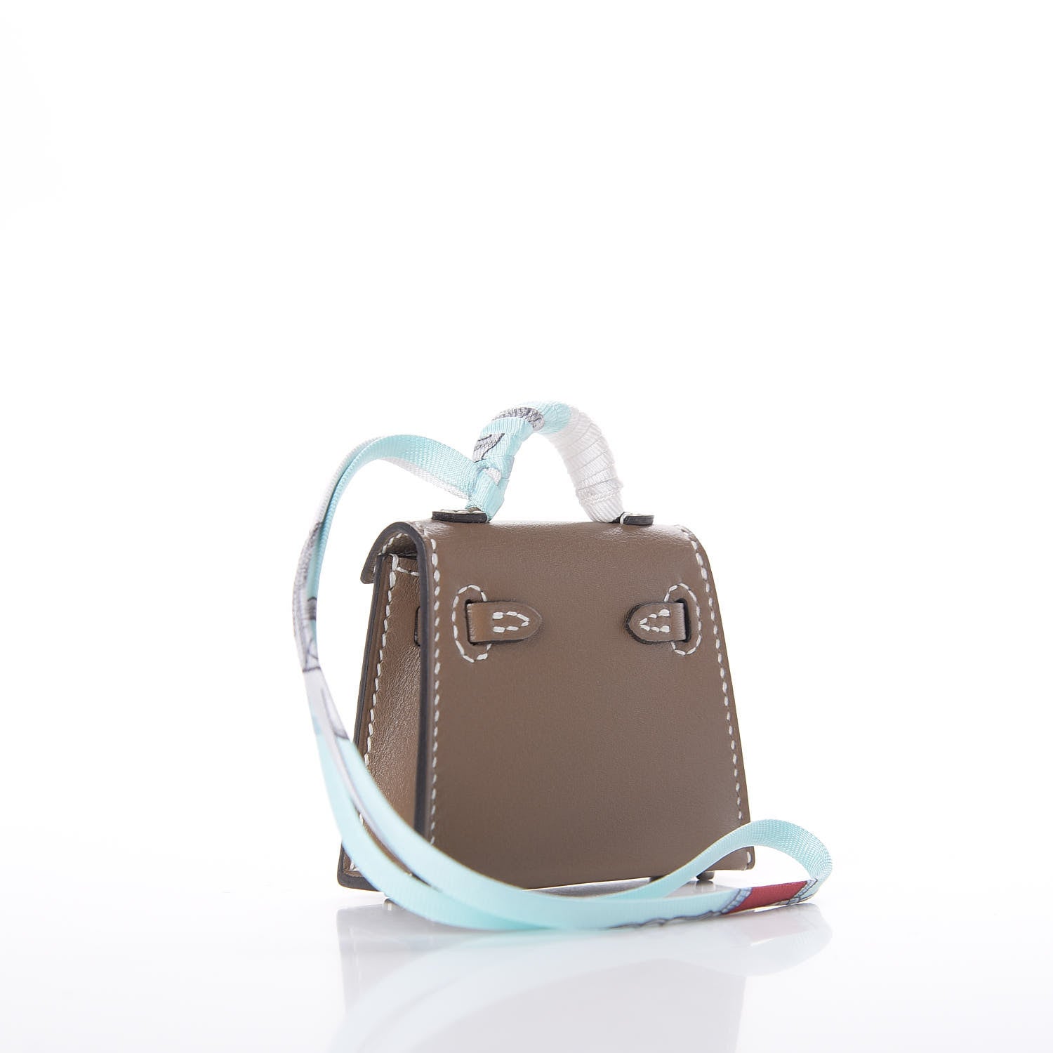 Hermes Tadelakt Mini Kelly Twilly Bag Charm Etoupe 4 of 11