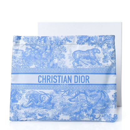 Christian Dior Reverse Technical Fabric Toile De Jouy Diortravel Zipped Pouch Fluorescent Blue 10 of 10