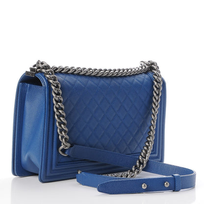 Chanel Caviar Quilted New Medium Boy Flap Dark Blue 3 of 8