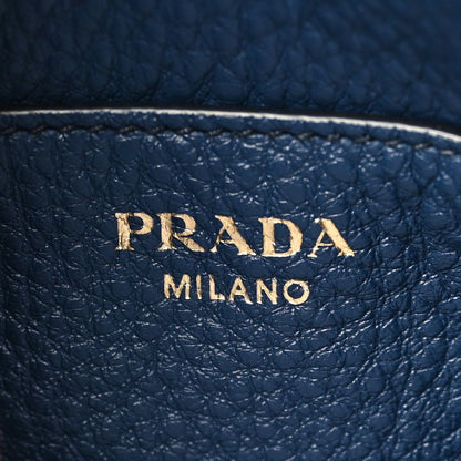 Prada Vitello Daino Zippered Messenger Hobo Baltico 6 of 8