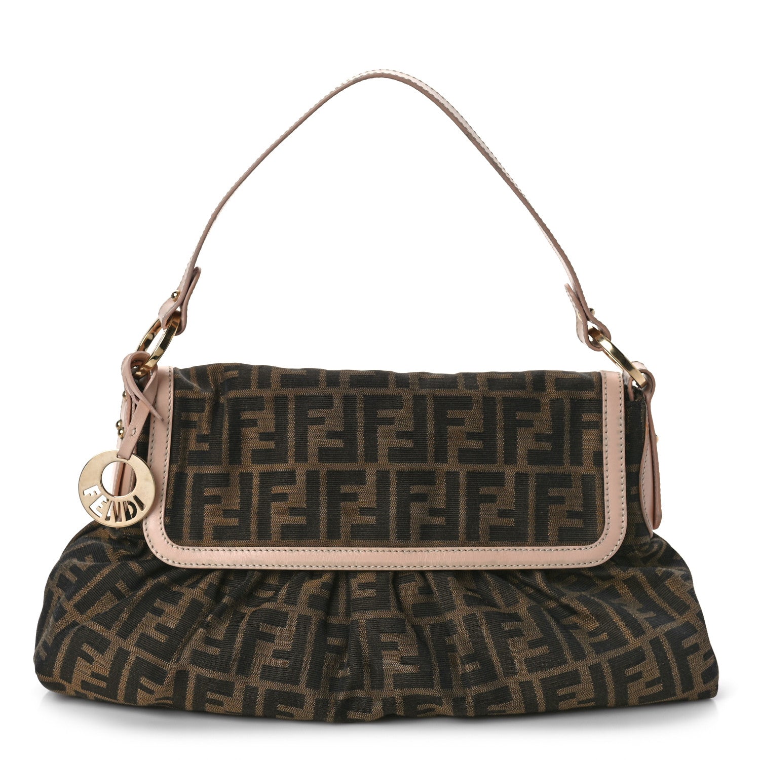 Fendi Zucca Cuoio Lucido Small Chef Shoulder Bag Tobacco Bois de Rose 1 of 10