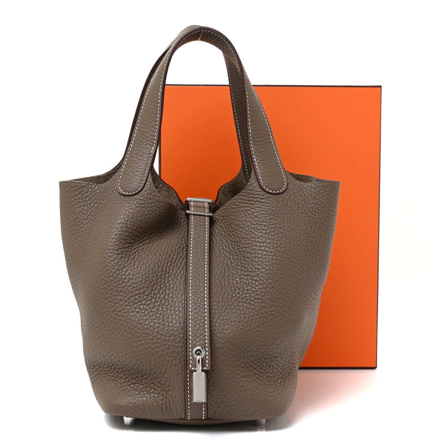 Hermes Taurillon Clemence Picotin Lock 18 PM Etoupe 10 of 10