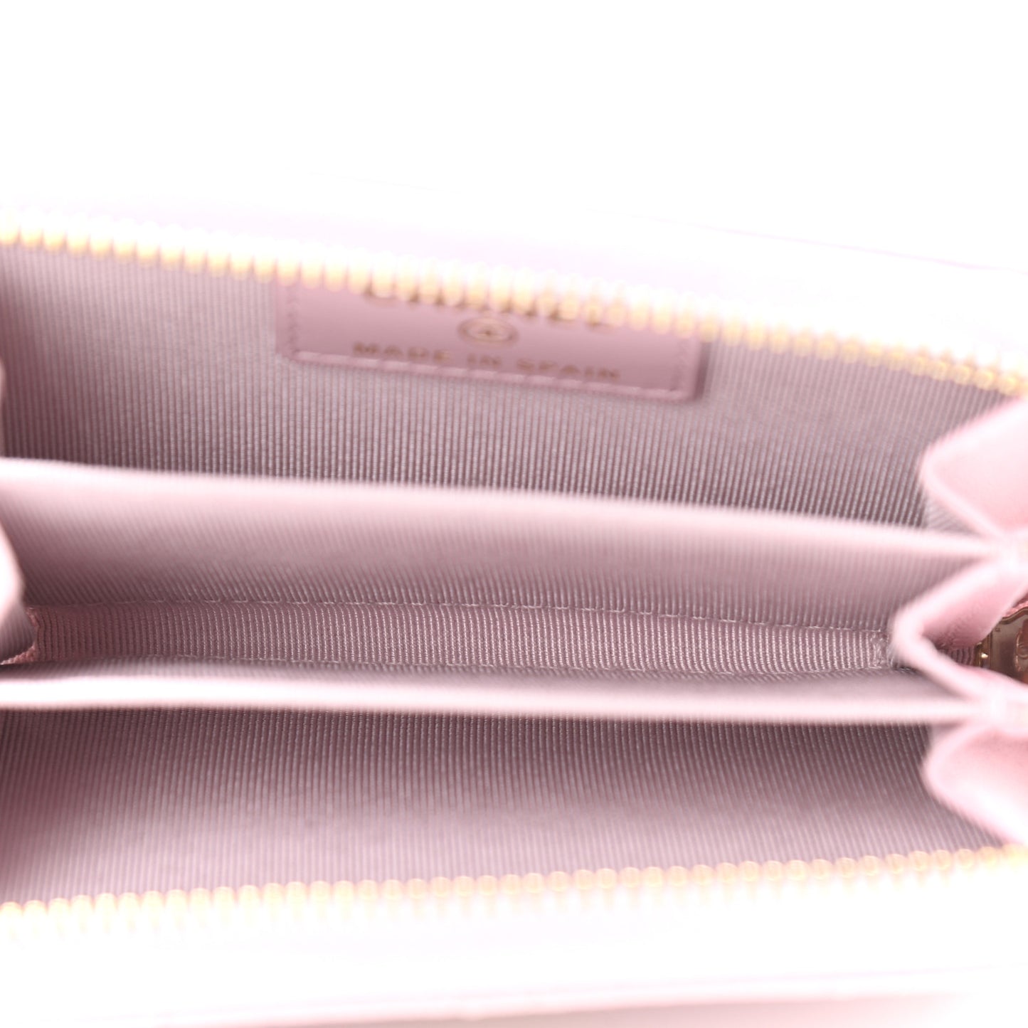 Caviar Quilted Zip Coin Purse Light Pink