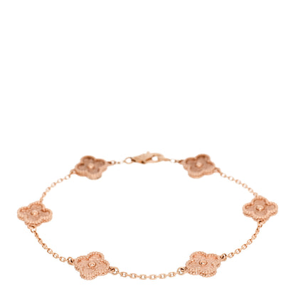 Van Cleef & Arpels 18K Rose Gold 6 Motifs Sweet Alhambra Bracelet 1 of 5