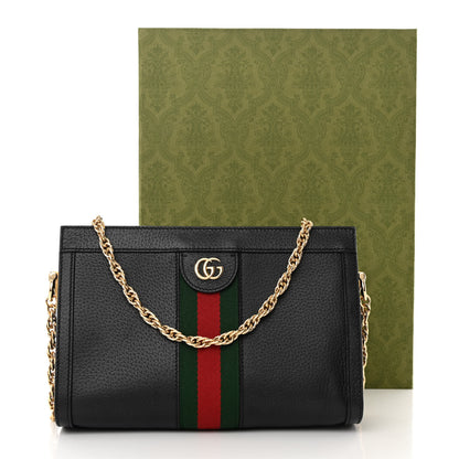 Gucci Calfskin GG Web Small Ophidia Chain Shoulder Bag Black 15 of 15