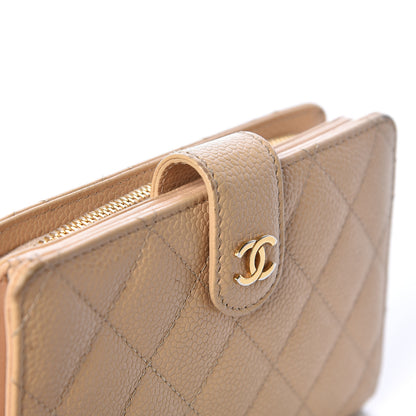 Chanel Caviar Quilted Zipped Pocket Wallet Beige 19 of 21