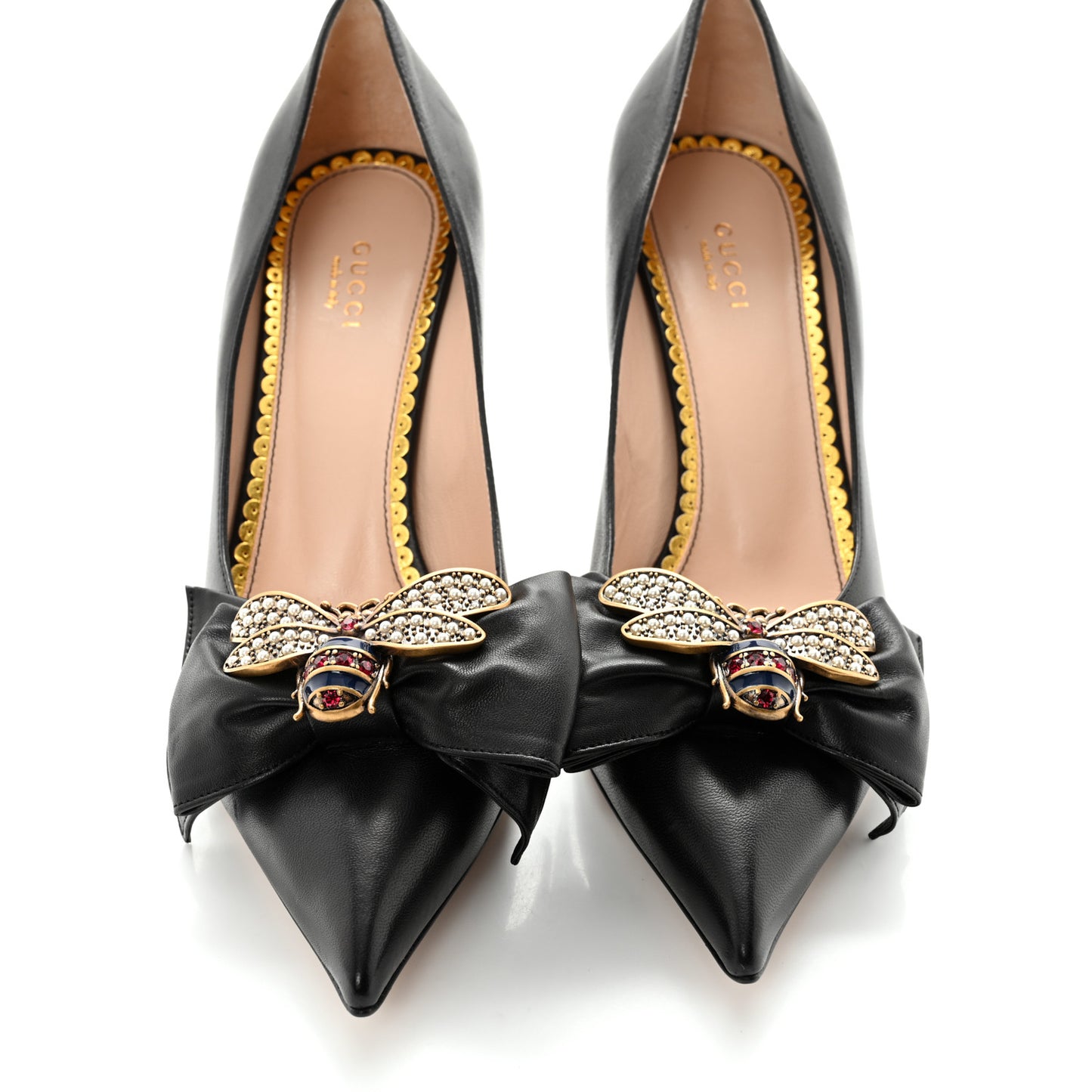 Nappa Queen Margaret Mid Heel Pumps 41 Black