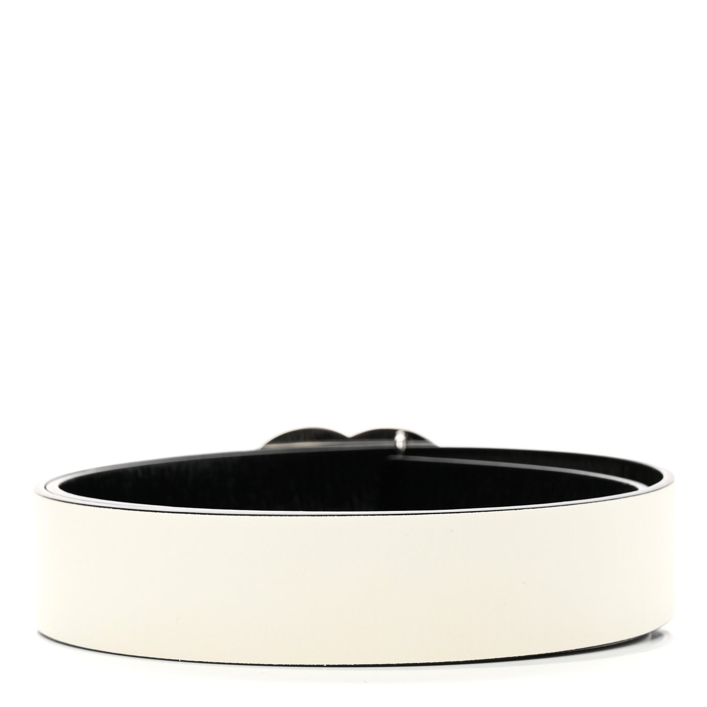Calfskin Reversible CC Logo Belt 90 White Black