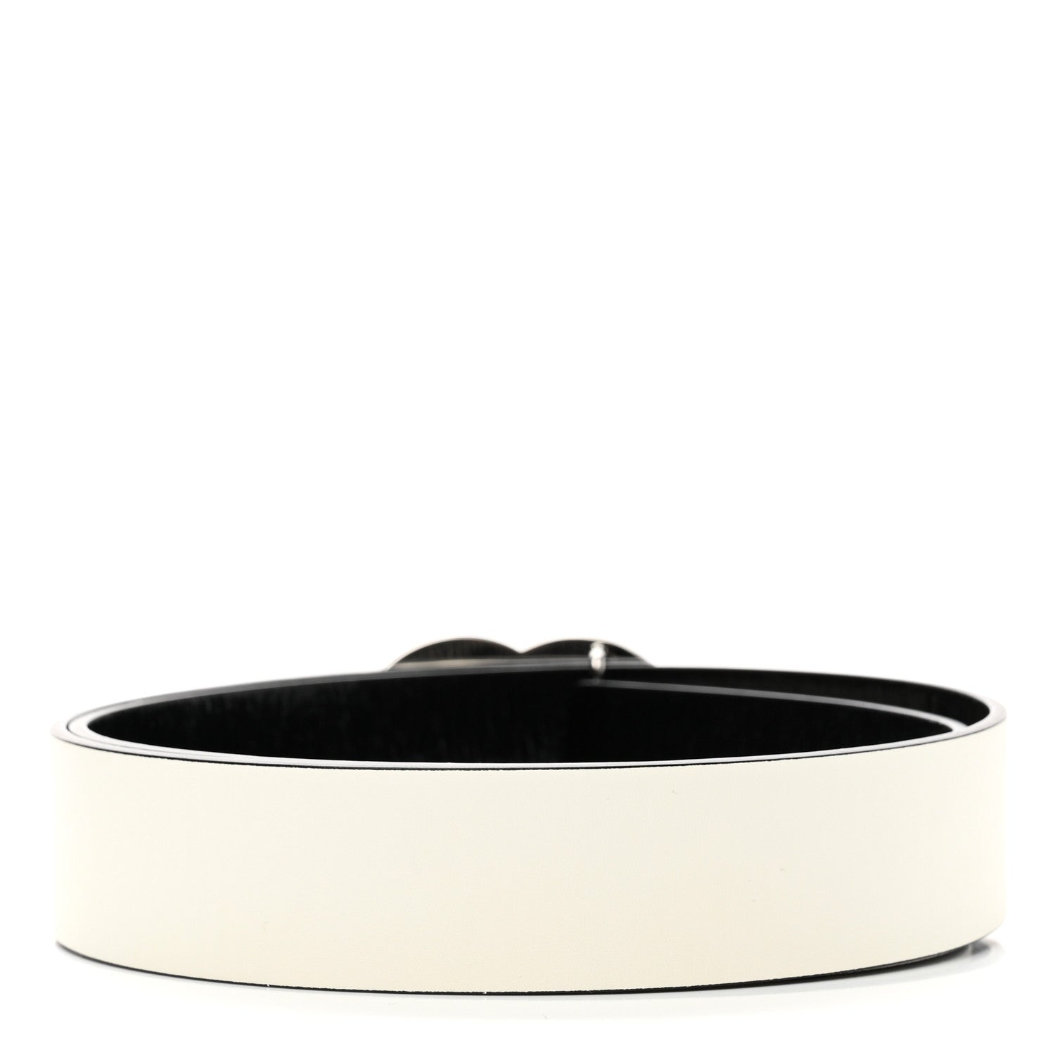 Chanel Calfskin Reversible CC Logo Belt 90 White Black 4 of 7