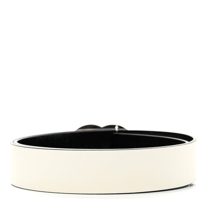 Chanel Calfskin Reversible CC Logo Belt 90 White Black 4 of 7