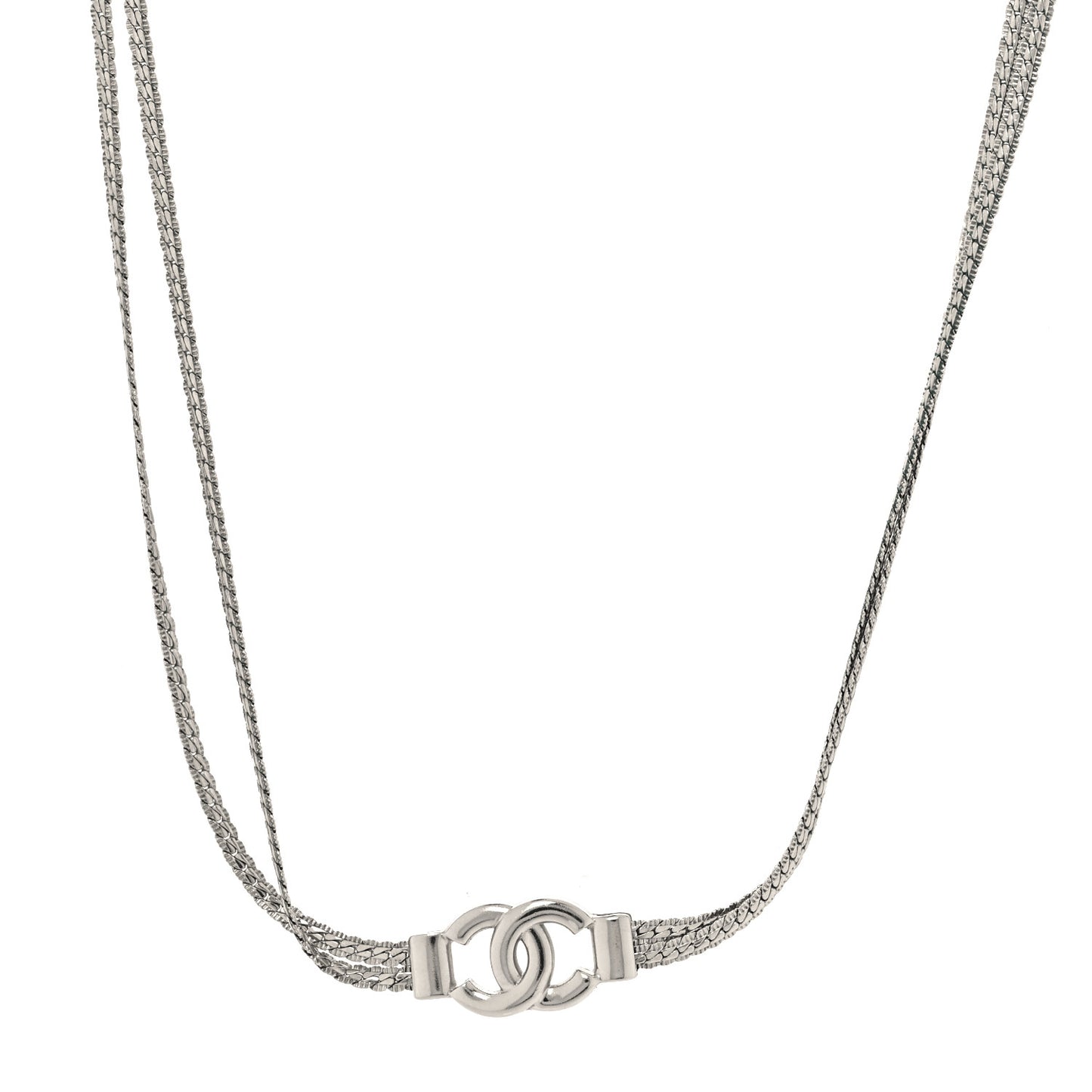 Metal Chain CC Choker Silver
