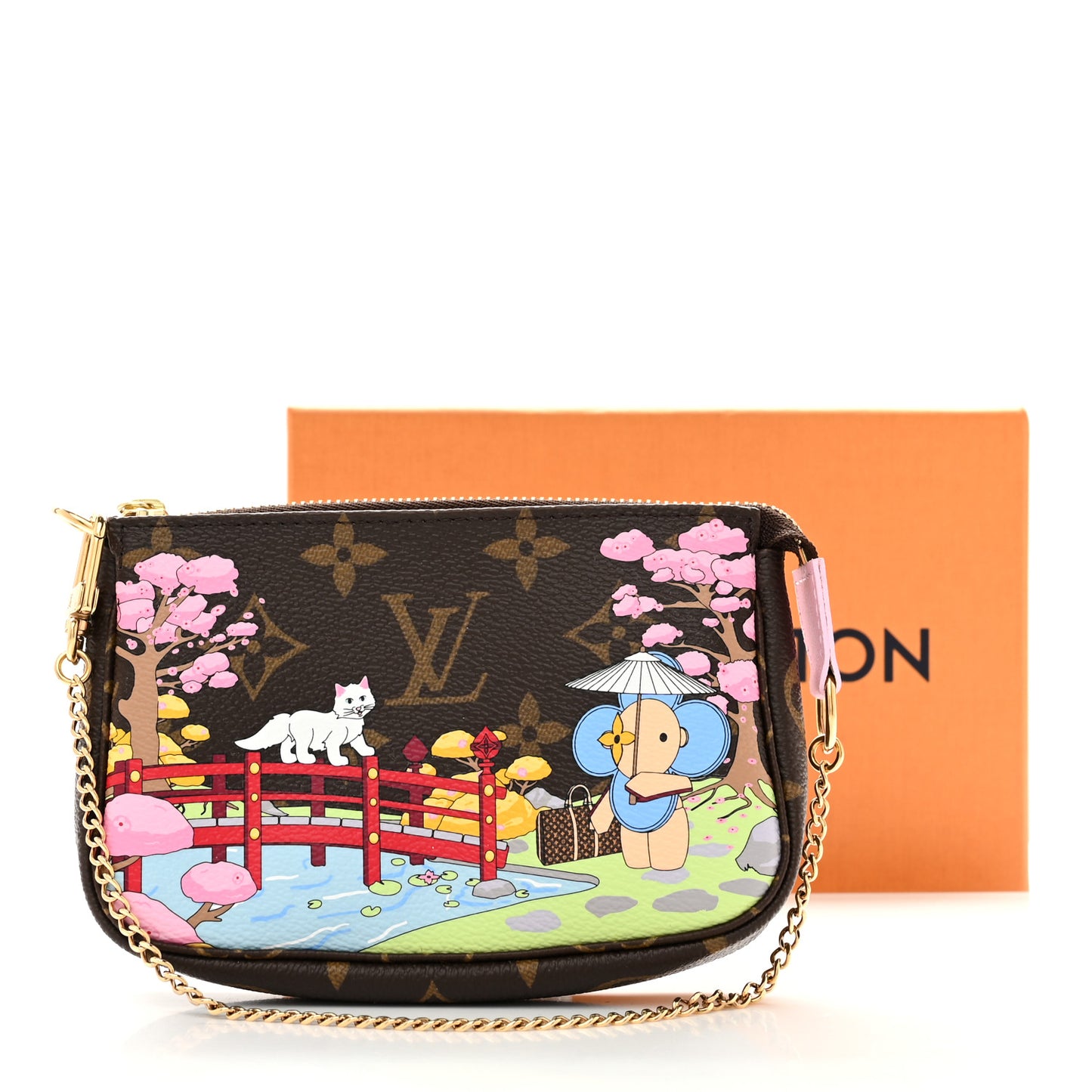 Monogram 2021 Christmas Animation Japanese Garden Mini Pochette Accessories Wisteria Pink