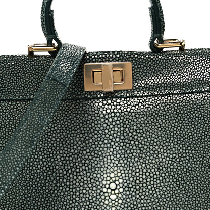 Fendi Stingray Shiny Nappa Petite Peekaboo I SEE U Satchel Verde Ingles 8 of 11