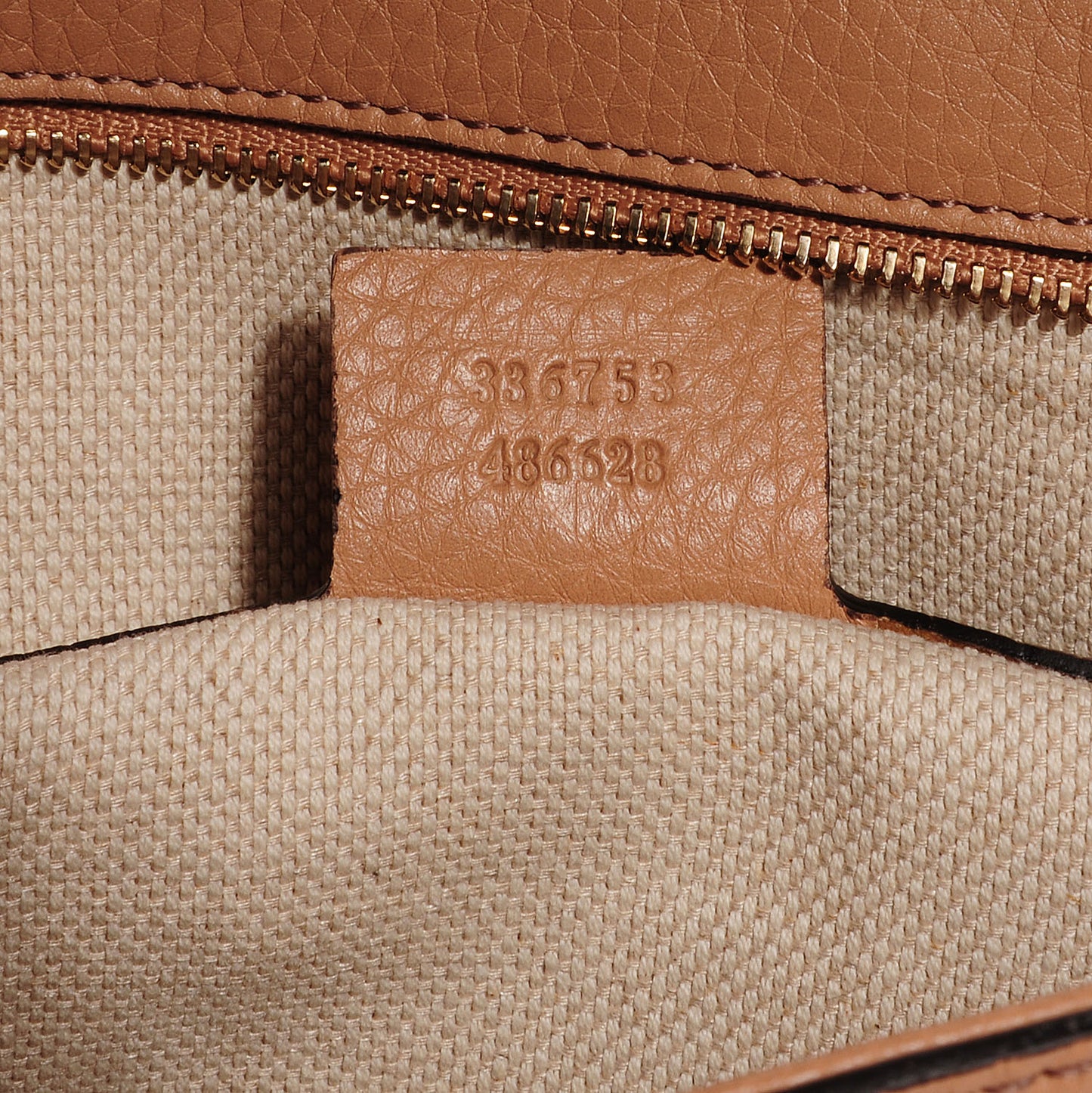 Pebbled Calfskin Medium Soho Clutch Camelia