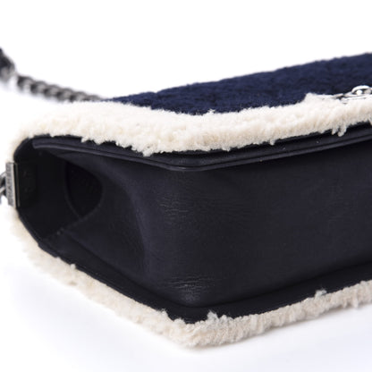Chanel Shearling Iridescent Calfskin Medium Boy Flap Navy 6 of 10