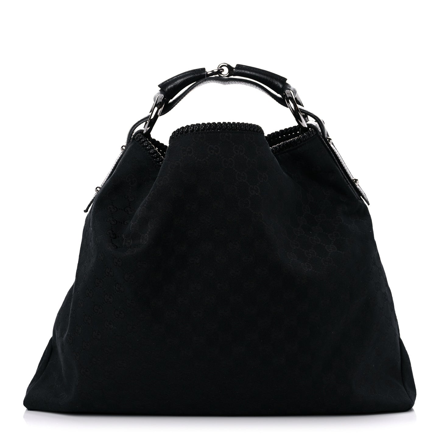 Monogram Large Horsebit Chain Hobo Black