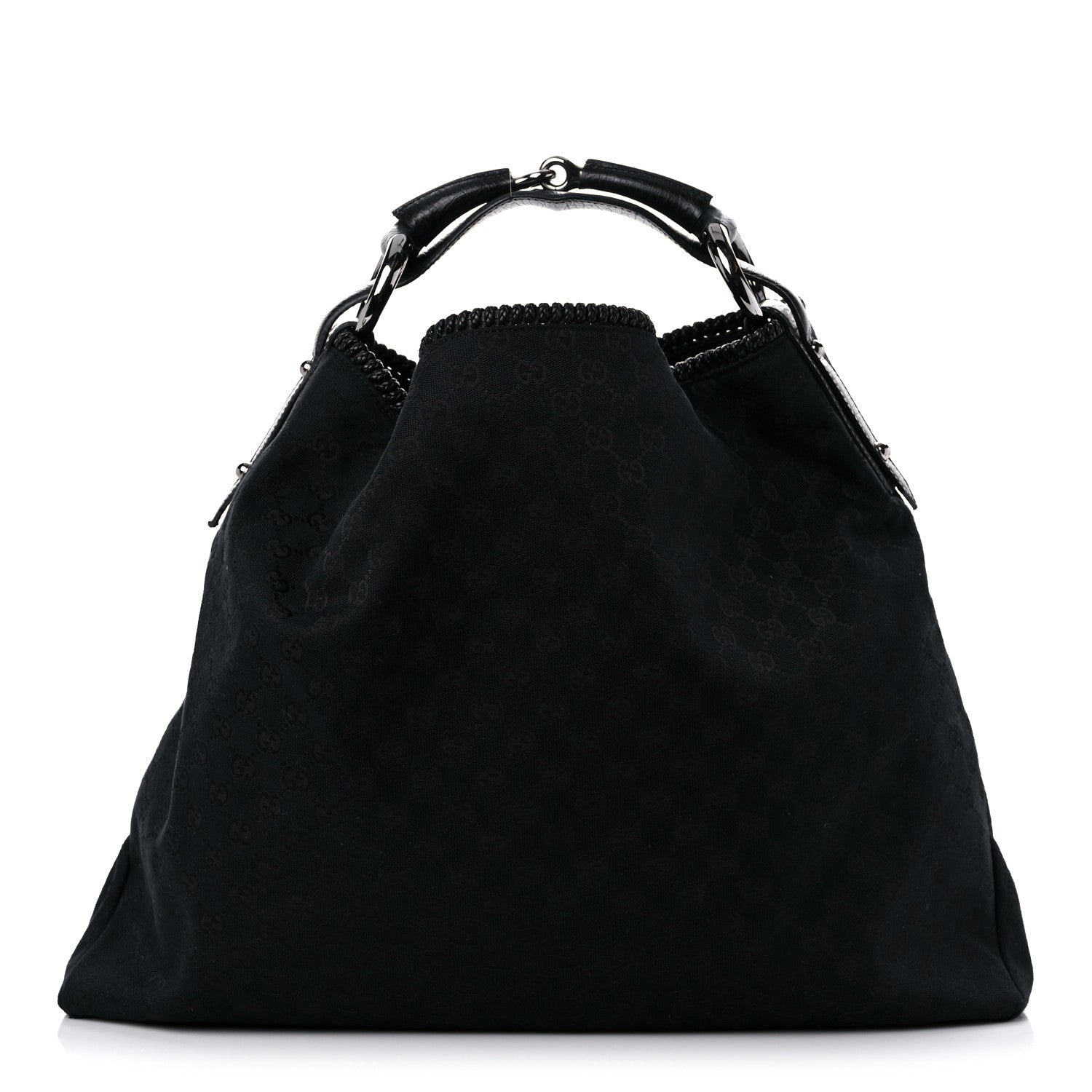 Gucci Monogram Large Horsebit Chain Hobo Black 1 of 16