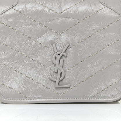 Saint Laurent Crinkled Calfskin Matelasse Monogram Niki Chain Wallet Granite 10 of 10