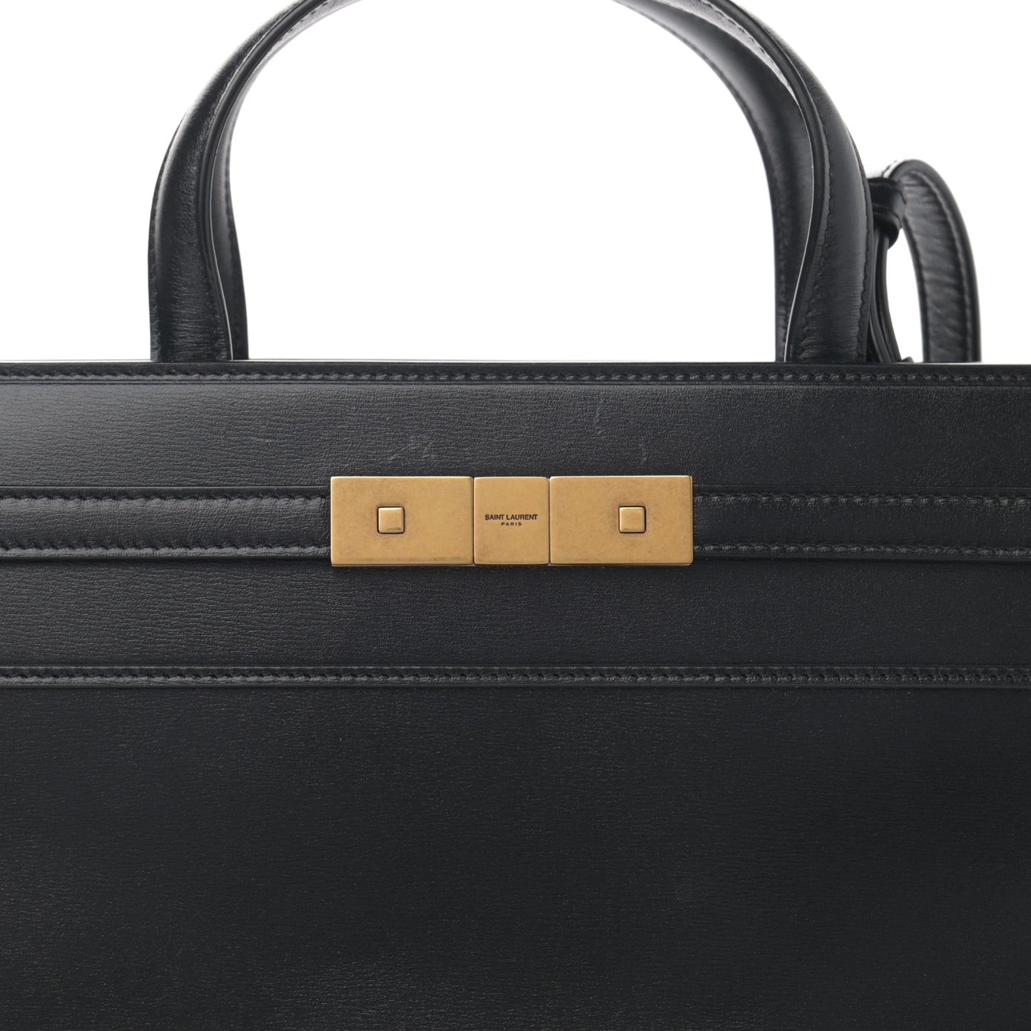 Calfskin Small Manhattan Shopper Tote Black
