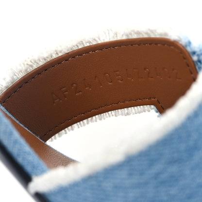 Hermes Denim Fringe Oasis Sandals 38.5 Bleu Clair 8 of 9
