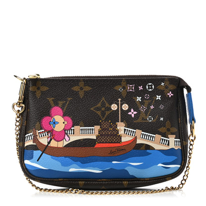 Louis Vuitton Monogram 2019 Christmas Animation Mini Venice Pochette Accessories Blue 1 of 7