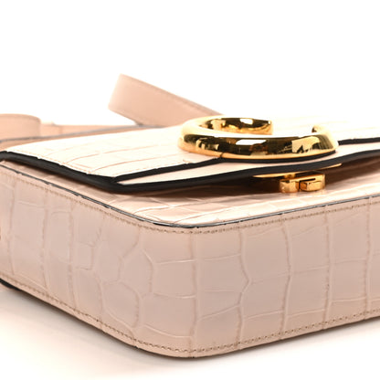 Chloe Calfskin Crocodile Embossed Mini C Double Carry Cement Pink 8 of 9