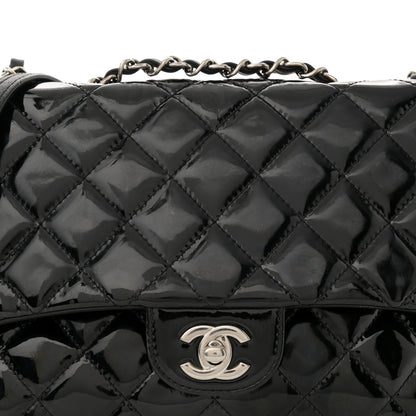 Chanel Patent Quilted Medium Rock In Rome Single Flap Black 8 of 10
