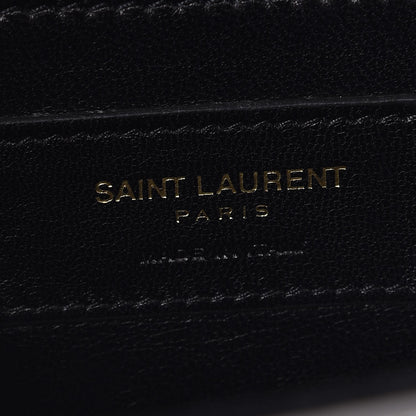Saint Laurent Metallic Calfskin Classic Monogram Cassandre Clutch Argento 6 of 11