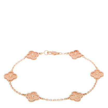 Van Cleef & Arpels 18K Rose Gold 6 Motifs Sweet Alhambra Bracelet 1 of 5