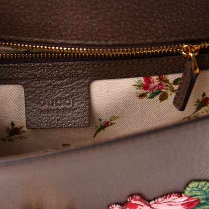 Gucci Calfskin Embroidered Sylvie Belt Bag 85 34 Brown 6 of 11