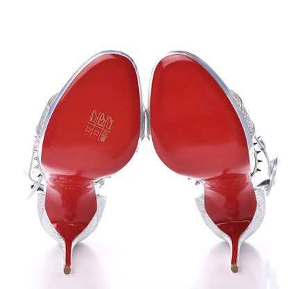 Christian Louboutin Lurex Specchio Choca Lux 120 Sandals 38.5 Silver 5 of 9