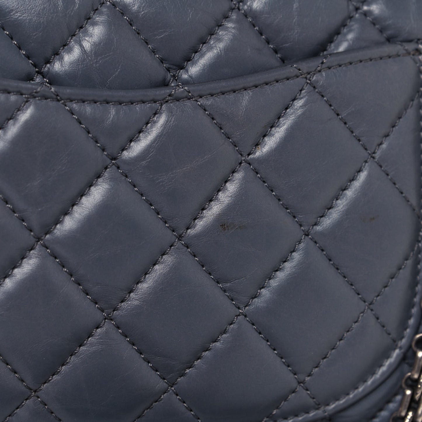 Aged Calfskin Quilted Medium Reissue Camera Case Grey