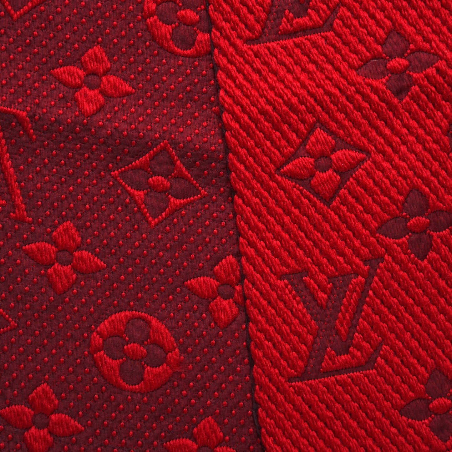 Wool Silk Logomania Scarf Rubis