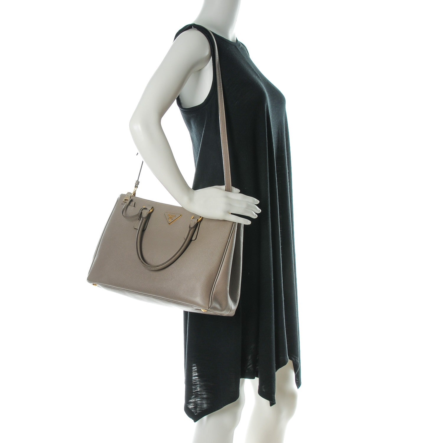 Prada Saffiano Medium Galleria Double Zip Tote Argilla 2 of 12