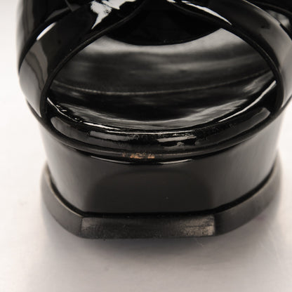 Saint Laurent Vitello Vernice Tribute 105 Platform Sandals 38.5 Black 9 of 9