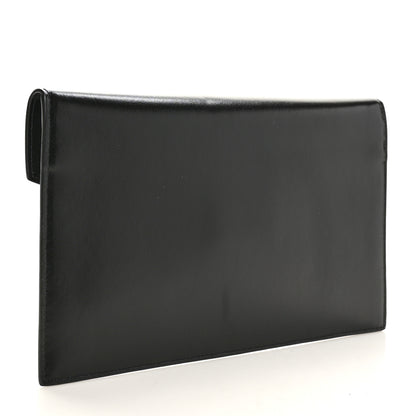 Saint Laurent Smooth Shiny Calfskin Monogram Uptown Pouch Black 3 of 7