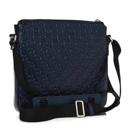 Gucci Guccissima Signature Small Messenger Bag Blue 3 of 14