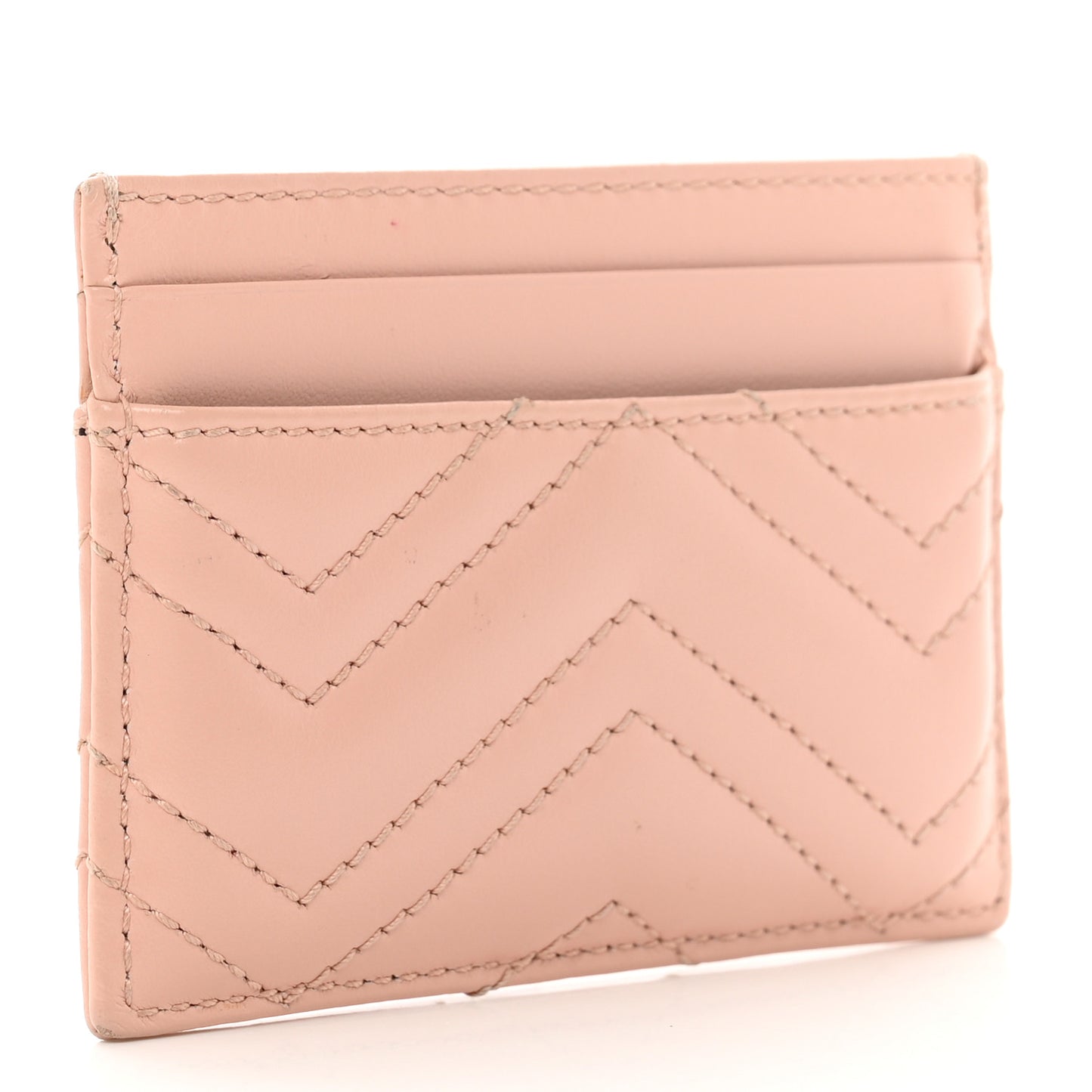 Calfskin Matelasse GG Marmont Card Holder Perfect Pink